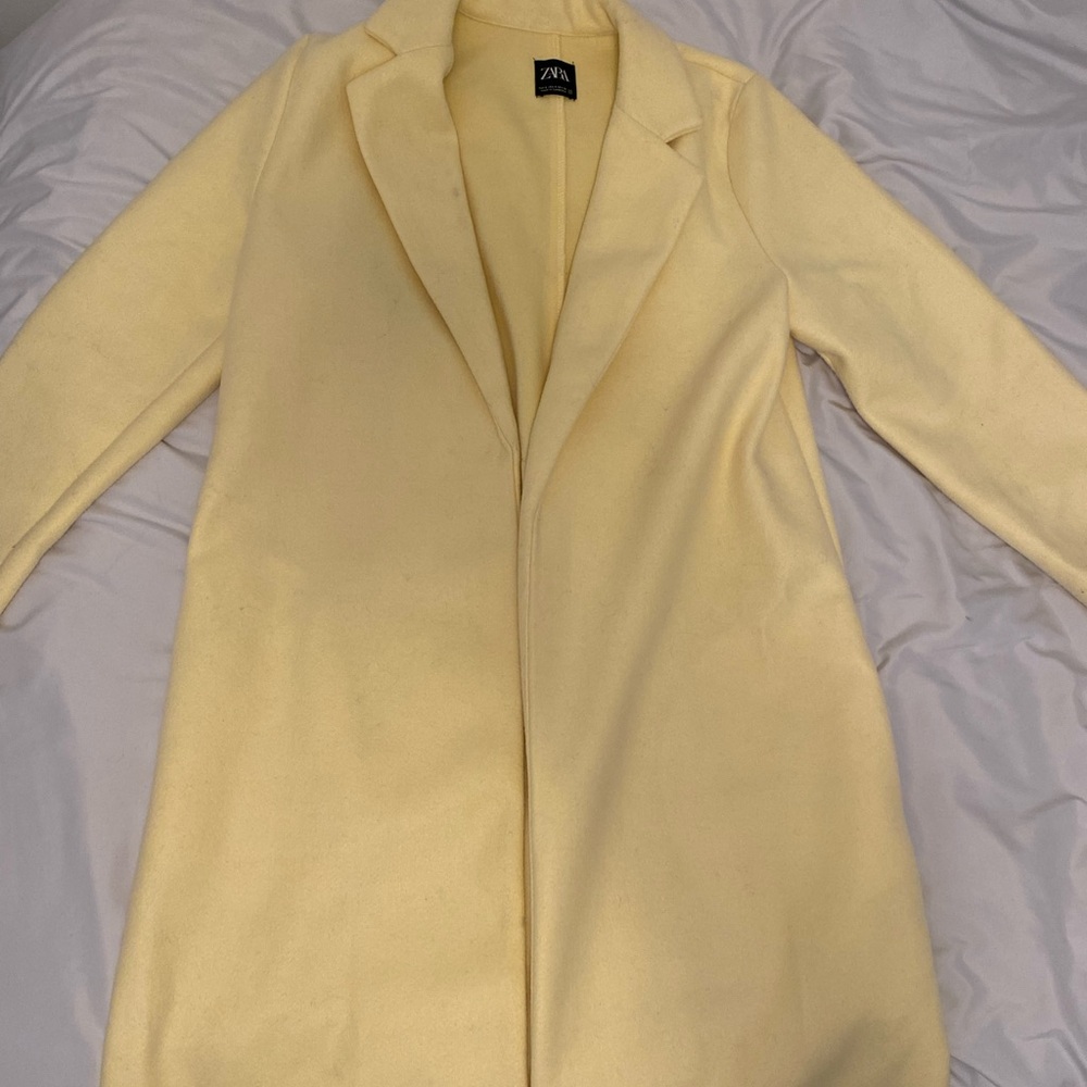 Zara Cream trench blazer Longline Minimalist